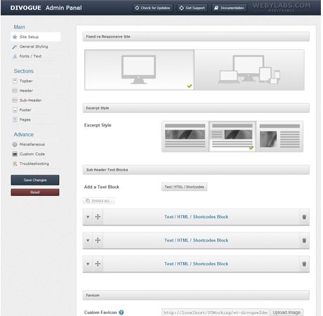 WebyFrames Admin Panel